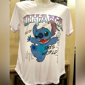 Lilo & Stitch T-Shirt, White, Size M (7-9), NWT, Ohana,